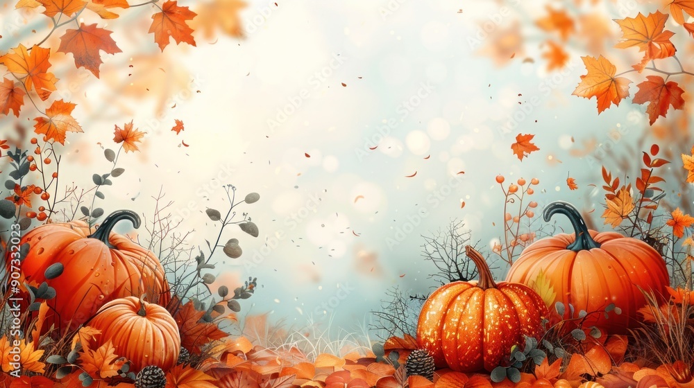 Naklejka premium Joyful Typography Celebrating Thanksgiving Day