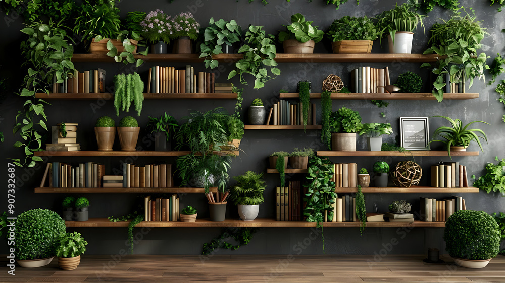 Green & Books: Modern Shelf Styling Green & Books: Modern Shelf Styling