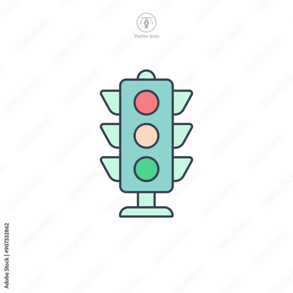 Traffic light icon symbol vector illustration isolated on white background Traffic light icon symbol vector illustration isolated on white background