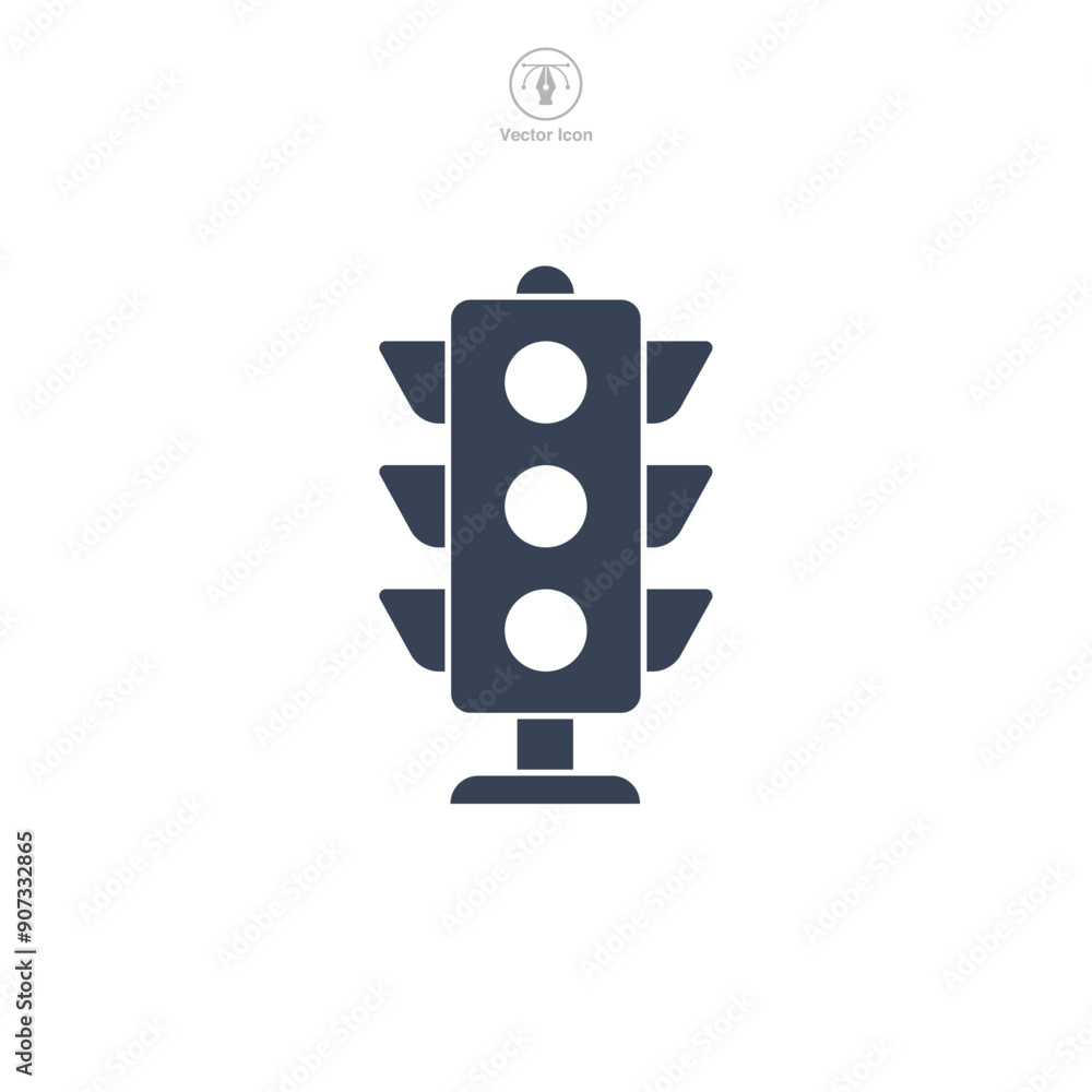 Traffic light icon symbol vector illustration isolated on white background Traffic light icon symbol vector illustration isolated on white background