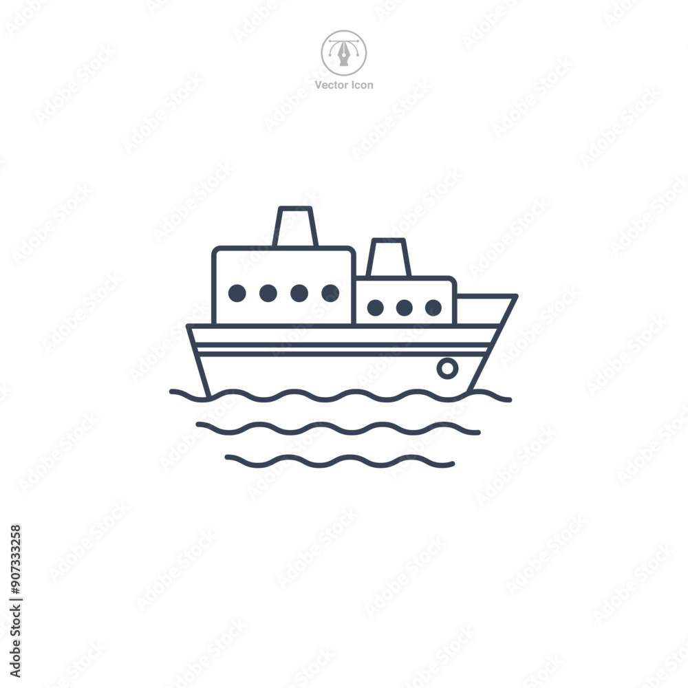 Ferry, Boat, sail, sailing, ship, yacht icon symbol vector illustration isolated on white background Ferry, Boat, sail, sailing, ship, yacht icon symbol vector illustration isolated on white background