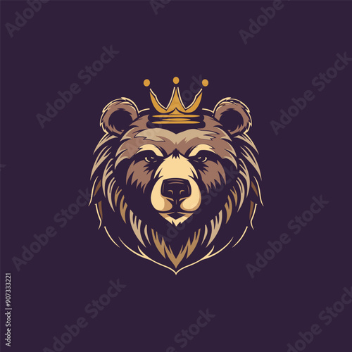 bear king vector illustration.ai generated