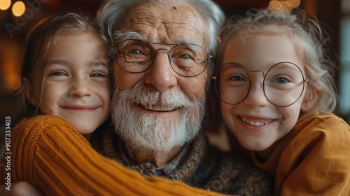 Multigenerational Thanksgiving Celebration with Video Call and Selfies by Happy Big Family including Little Girl, Grandfather, and Grandmother Enjoying Autumn Meal at Home