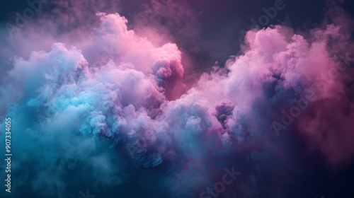 Pink party fog. Isolated blue, teal, purple , aqua smoke cloud or think cloud. 3D special effects fog clouds graphic for dark background 