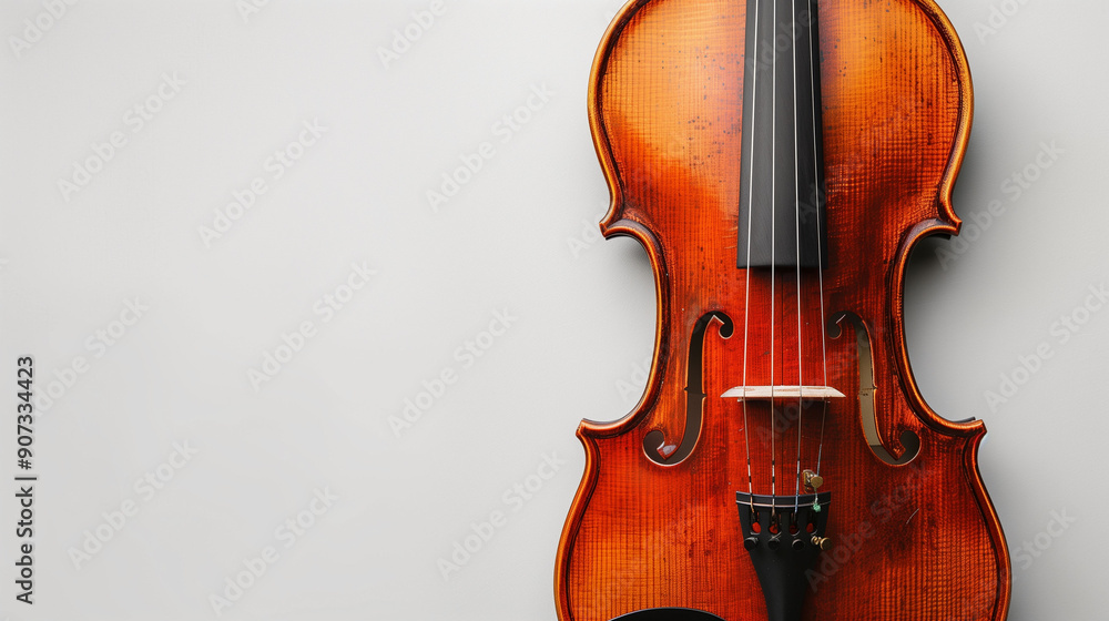 Detailing A Unique Five String Violin Against A Simple Background In A Warm Setting Detailing A Unique Five String Violin Against A Simple Background In A Warm Setting