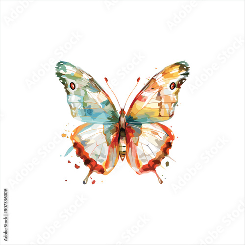 
beautiful butterfly watercolor image vector.ai generated