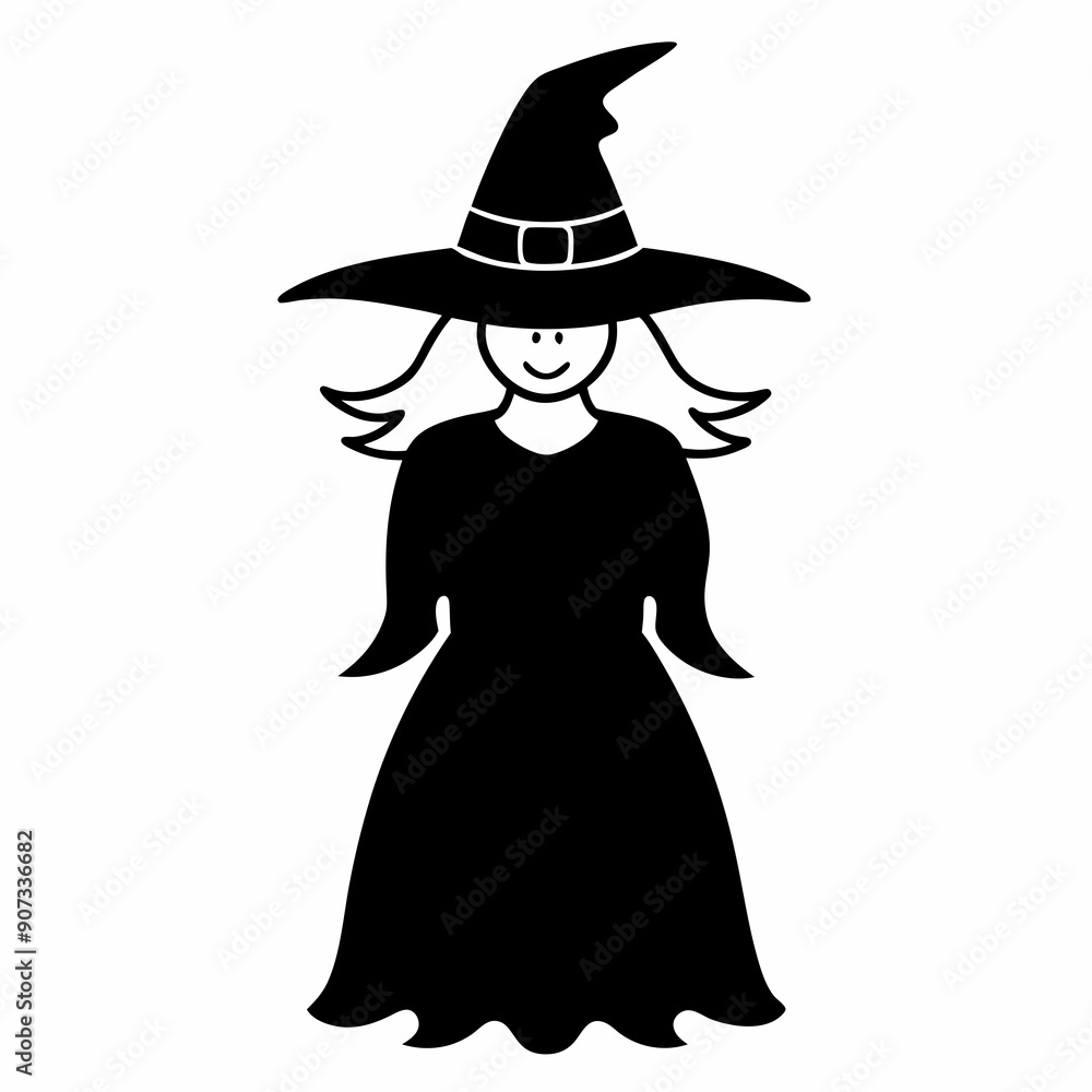 silhouette of a witch with a hat line art vector, halloween witch icon
silhouette of a witch with a hat line art vector, halloween witch icon