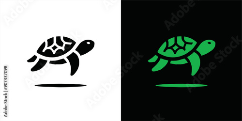 Turtle logo design. Modern icon. Sea turtle illustration.