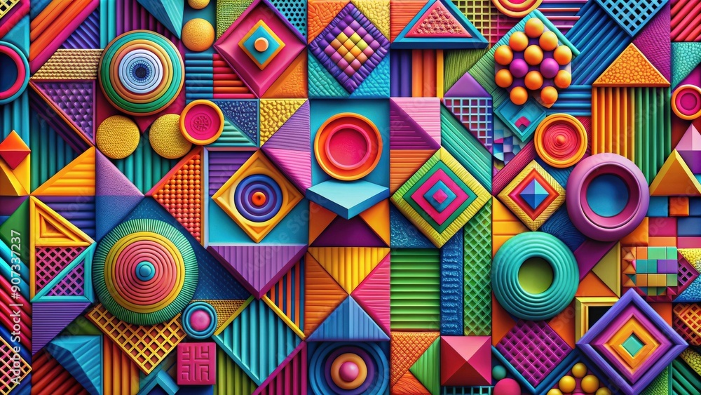 Vivid geometric shapes perfect for eye-catching art marketing , abstract, bold, graphic, colorful, modern, vibrant Vivid geometric shapes perfect for eye-catching art marketing , abstract, bold, graphic, colorful, modern, vibrant