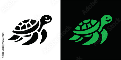 Turtle logo design. Modern icon. Sea turtle illustration.
