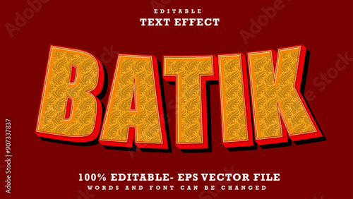 Batik Editable Text Effect Design Template, Effect Saved In Graphic Style