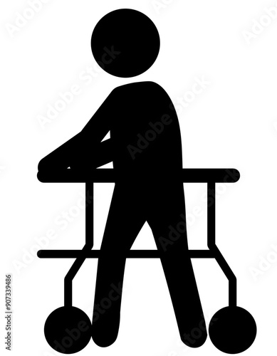 歩行器を押す人のピクトグラム