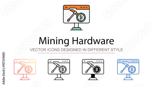 Mining Hardware icon design with white background stock illustration