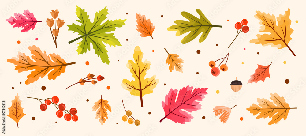 Autumn Leaves or Fall Leaves and Maple Leaf, Oak Leaf, Dry Leaf, Fall Foliage for Autumn Background or Autumn Mood Set in Vector SVG Autumn Leaves or Fall Leaves and Maple Leaf, Oak Leaf, Dry Leaf, Fall Foliage for Autumn Background or Autumn Mood Set in Vector SVG