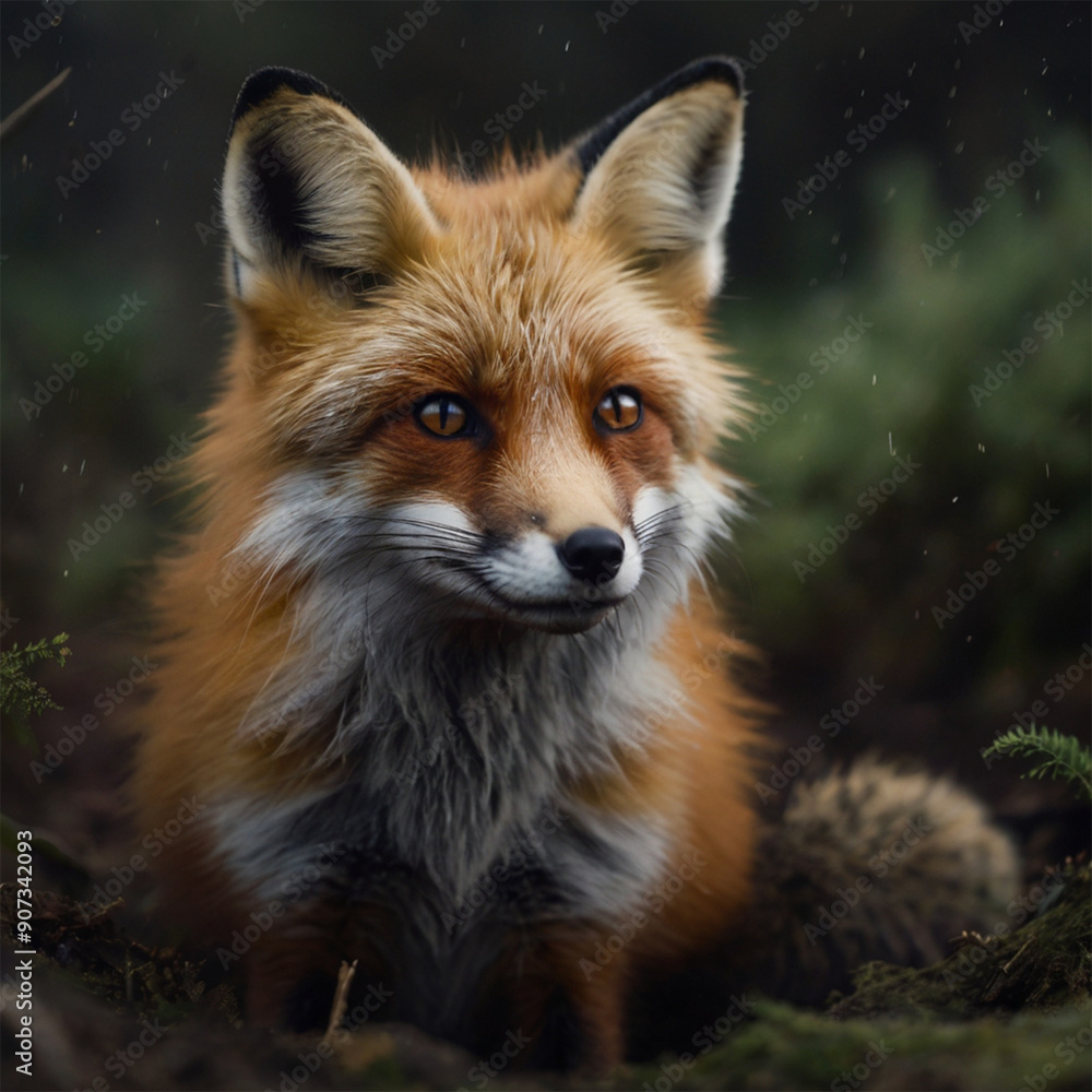 Obraz premium Antique nature color image: American Gray Fox