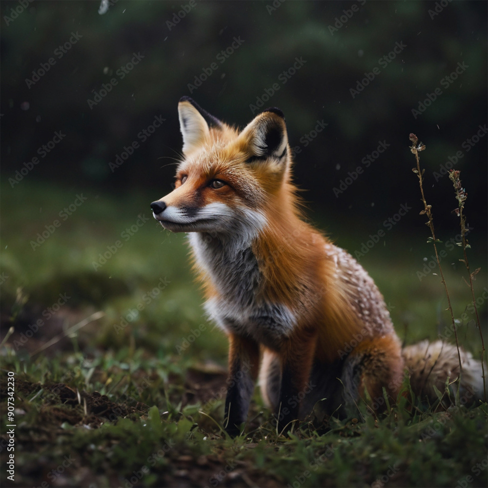 Obraz premium Antique nature color image: American Gray Fox