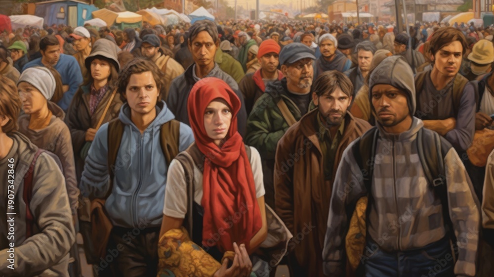 A Crowd of People Walking in a City A Crowd of People Walking in a City