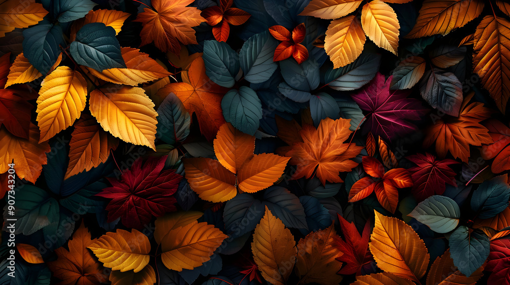 custom made wallpaper toronto digitalAutumn Leaves: Orange, Red, and Green