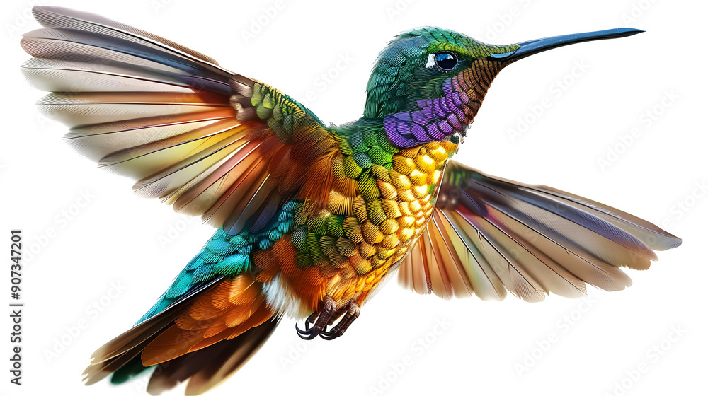 Rainbow Hummingbird in Flight Rainbow Hummingbird in Flight