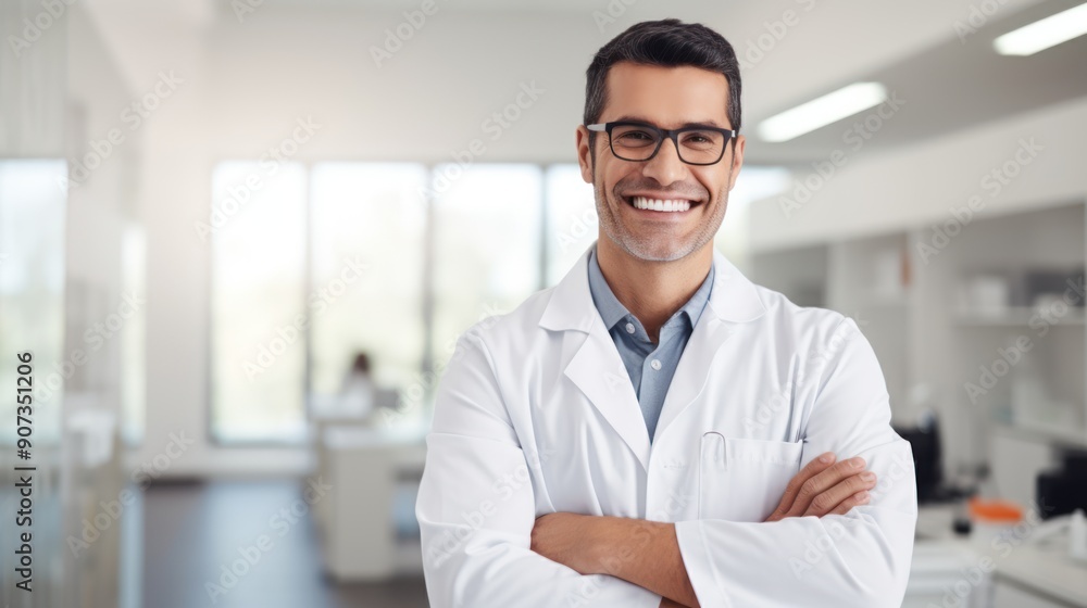 dentist doctor with short hair, wearing a lab coat dentist doctor with short hair, wearing a lab coat