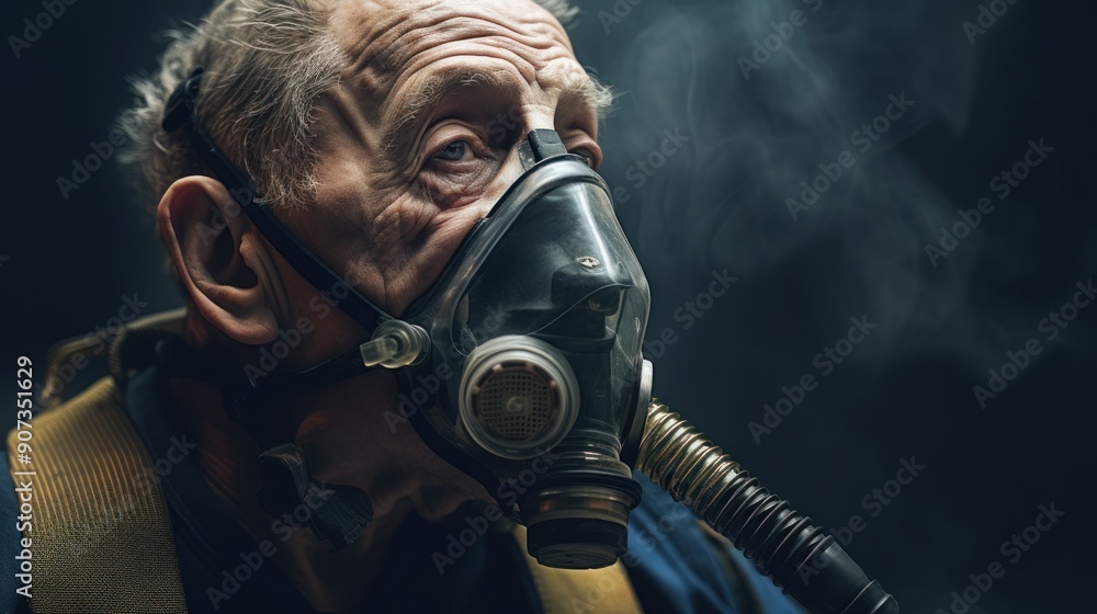 an older man wearing an oxygen mask, an older man wearing an oxygen mask,