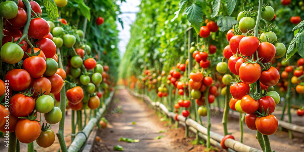 Fresh tomato farming background Fresh tomato farming background
