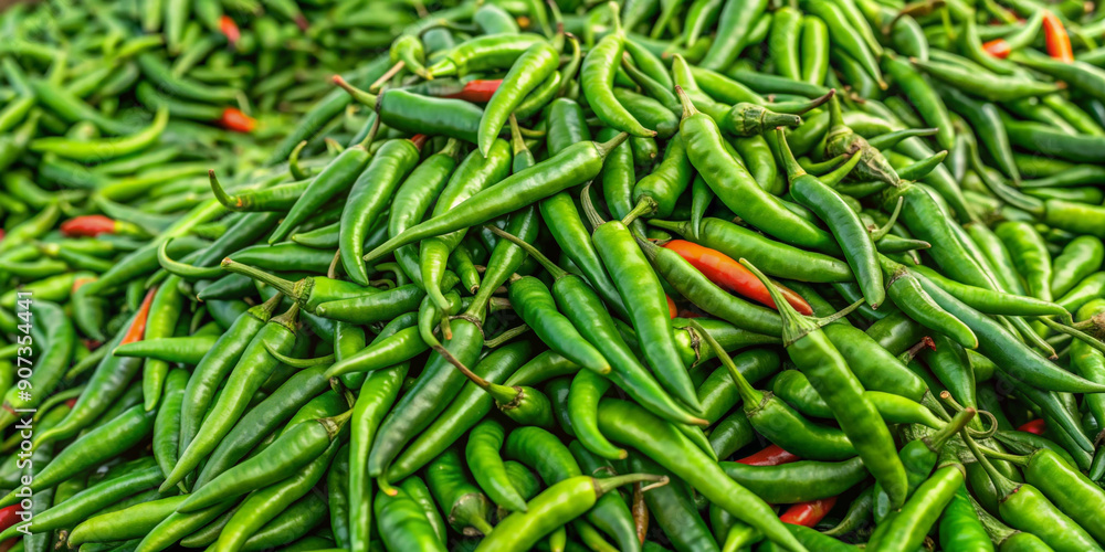 Lots of fresh green chilis background Lots of fresh green chilis background