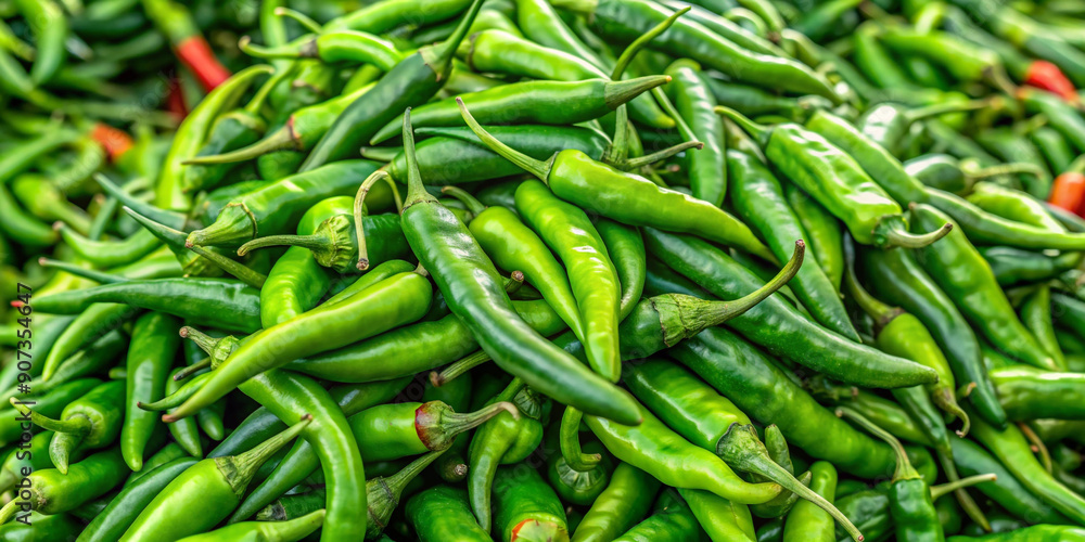 Lots of fresh green chilis background Lots of fresh green chilis background