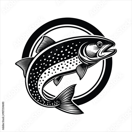 Rainbow Trout black vector