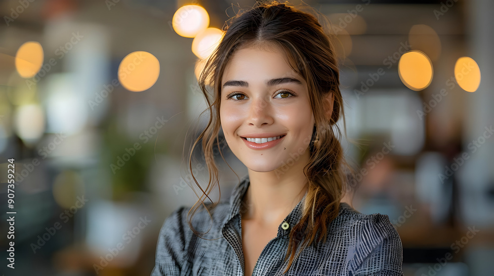 Smiling Woman in a Cafe Smiling Woman in a Cafe