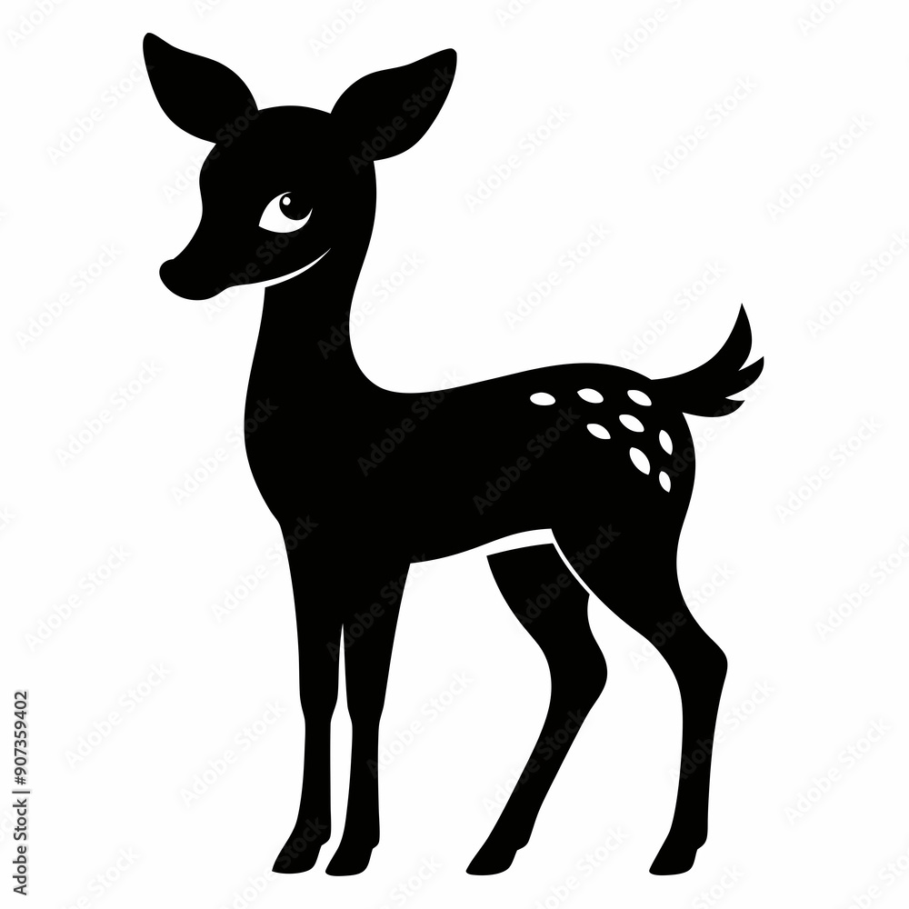 silhouette of a deer, deer vector illustration, pet vector art, deers silhouette, animal vector icon, eps, deer baby silhouette of a deer, deer vector illustration, pet vector art, deers silhouette, animal vector icon, eps, deer baby
