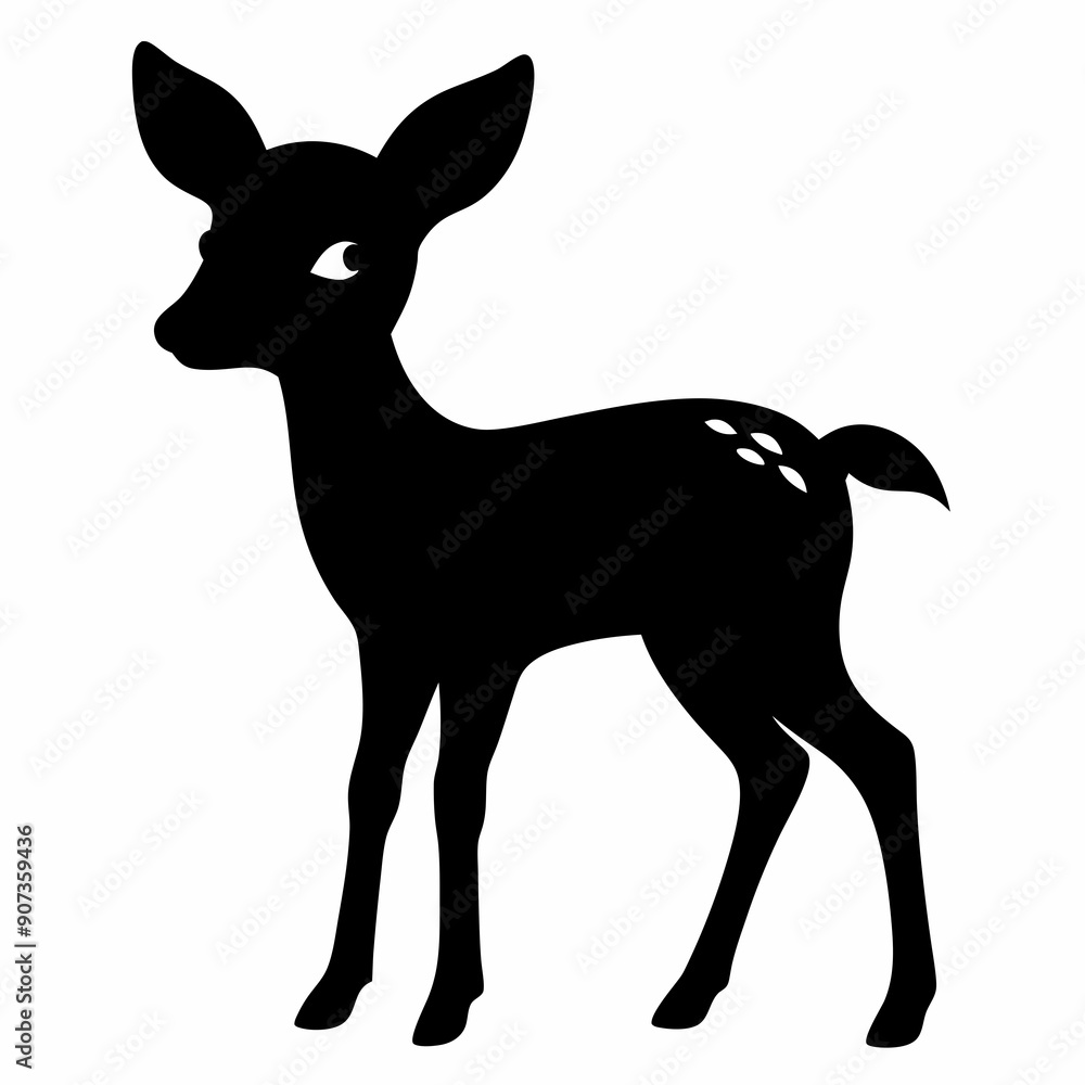 silhouette of a deer, deer vector illustration, pet vector art, deers silhouette, animal vector icon, eps, deer baby silhouette of a deer, deer vector illustration, pet vector art, deers silhouette, animal vector icon, eps, deer baby