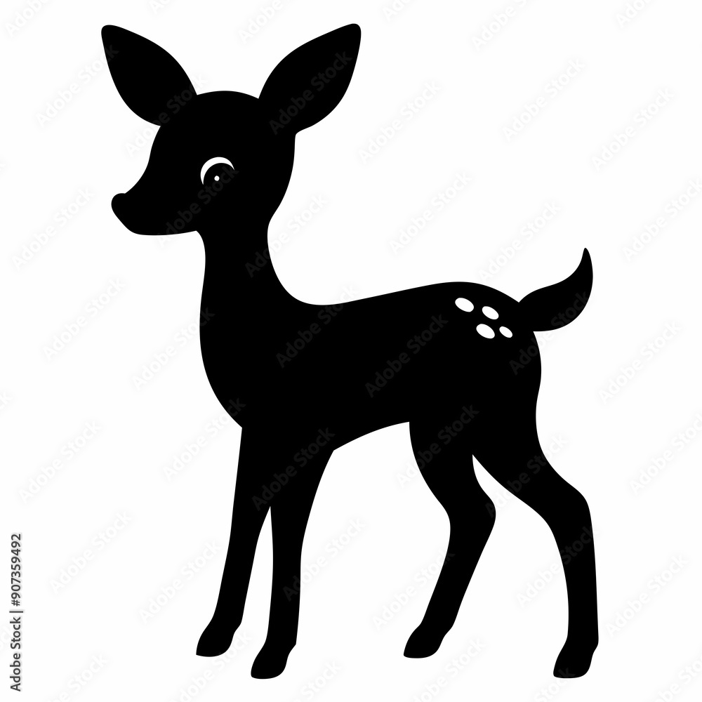 silhouette of a deer, deer vector illustration, pet vector art, deers silhouette, animal vector icon, eps, deer baby silhouette of a deer, deer vector illustration, pet vector art, deers silhouette, animal vector icon, eps, deer baby