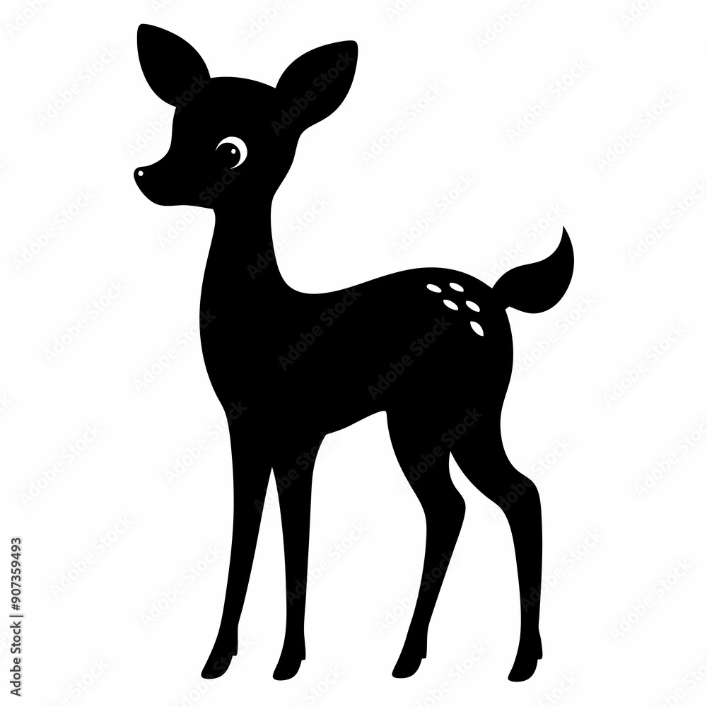 silhouette of a deer, deer vector illustration, pet vector art, deers silhouette, animal vector icon, eps, deer baby silhouette of a deer, deer vector illustration, pet vector art, deers silhouette, animal vector icon, eps, deer baby
