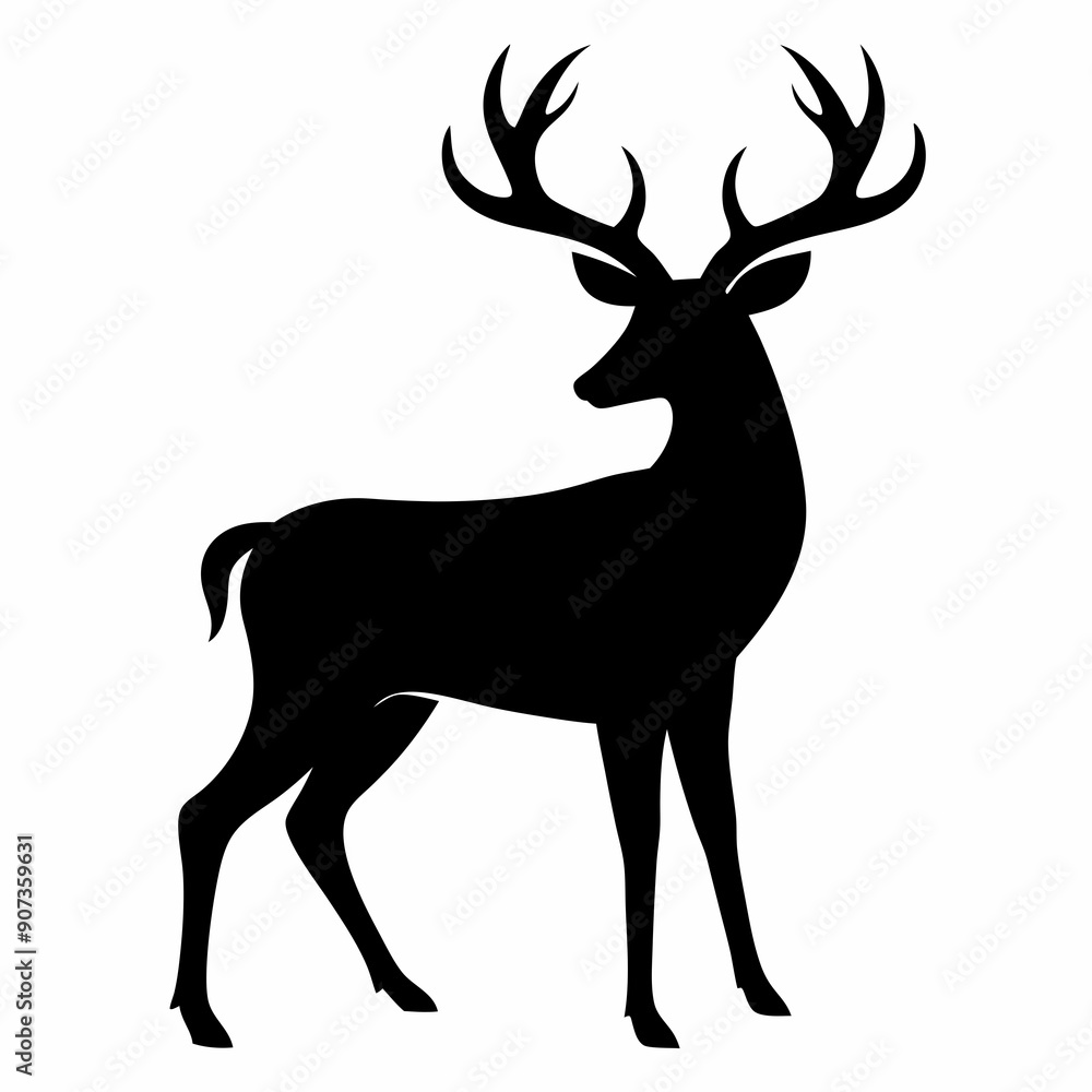 silhouette of a deer, deer vector illustration, pet vector art, deers silhouette, animal vector icon, eps, deer baby silhouette of a deer, deer vector illustration, pet vector art, deers silhouette, animal vector icon, eps, deer baby