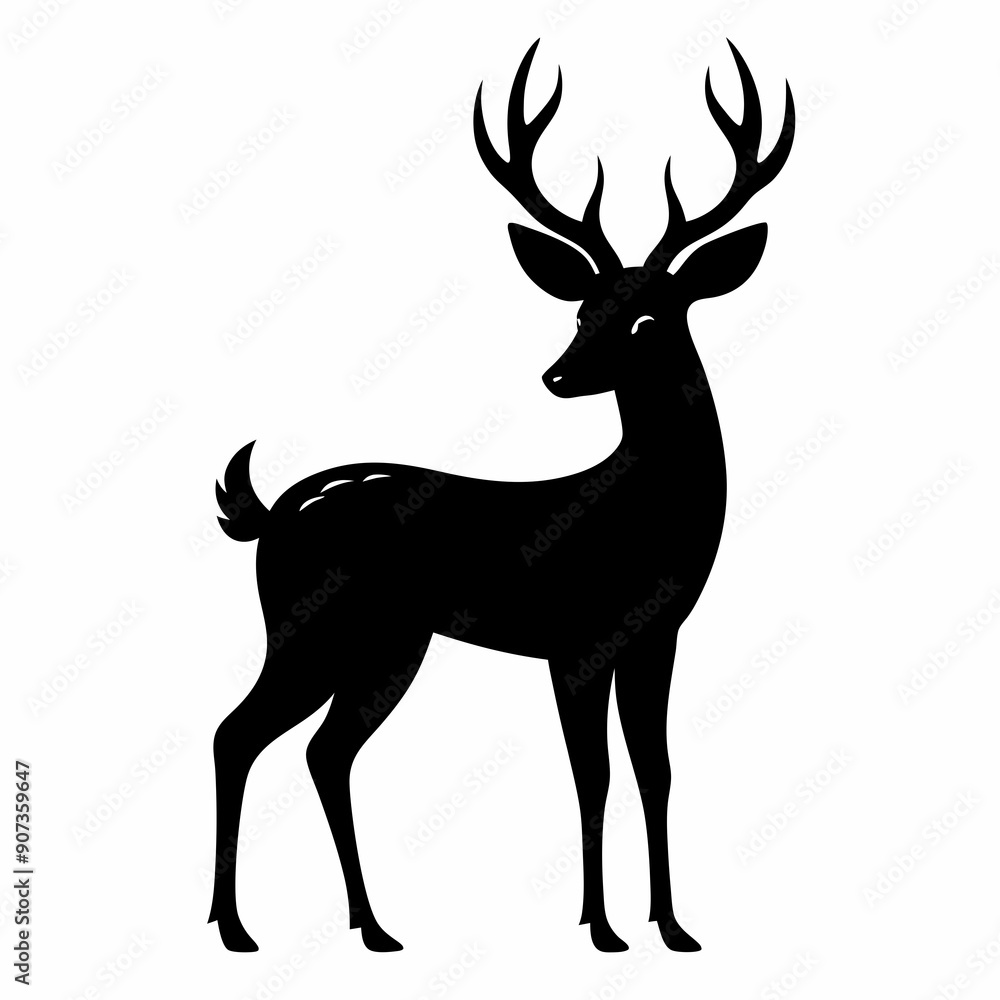 silhouette of a deer, deer vector illustration, pet vector art, deers silhouette, animal vector icon, eps, deer baby silhouette of a deer, deer vector illustration, pet vector art, deers silhouette, animal vector icon, eps, deer baby