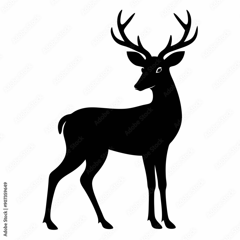 silhouette of a deer, deer vector illustration, pet vector art, deers silhouette, animal vector icon, eps, deer baby silhouette of a deer, deer vector illustration, pet vector art, deers silhouette, animal vector icon, eps, deer baby
