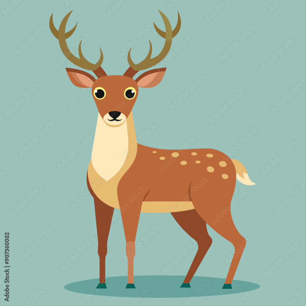 Fototapeta premium silhouette of a deer, deer vector illustration, pet vector art, deers silhouette, animal vector icon, eps, deer baby