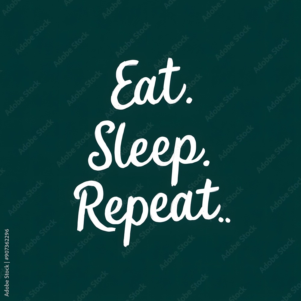 Eat sleep repeat text poster