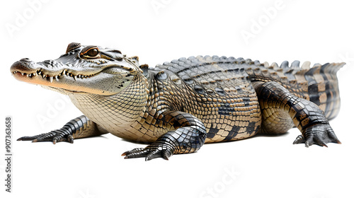 Young Crocodile Isolated on White Background