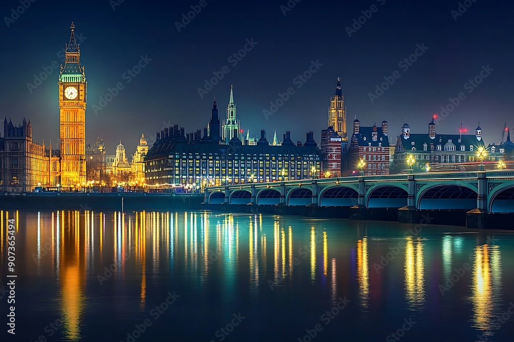 Night view of London big ben Night view of London big ben