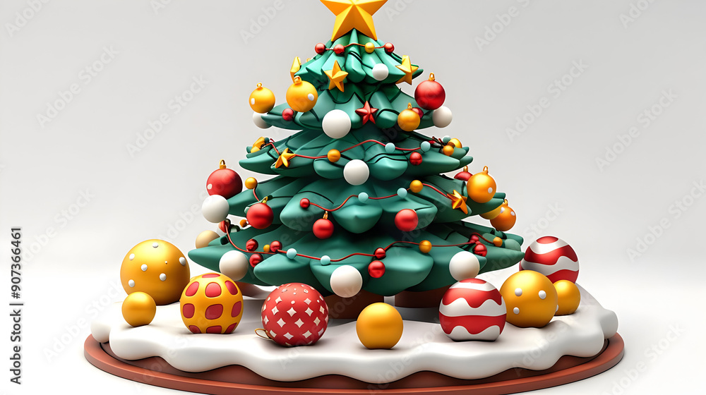 Decorated Christmas Tree with Ornaments Decorated Christmas Tree with Ornaments