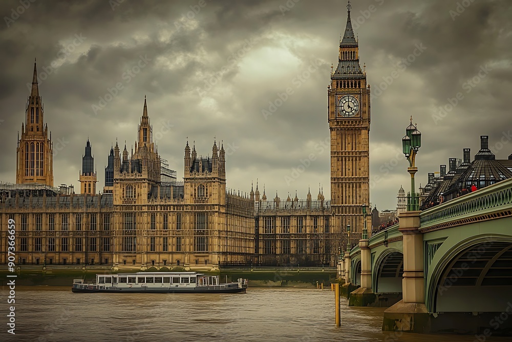 Fototapeta premium The Westminster Palace and the Big Ben clocktower