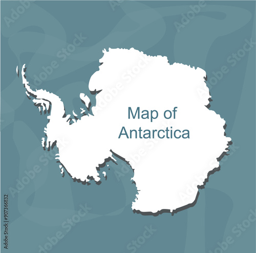Blue detailed map of Antarctica