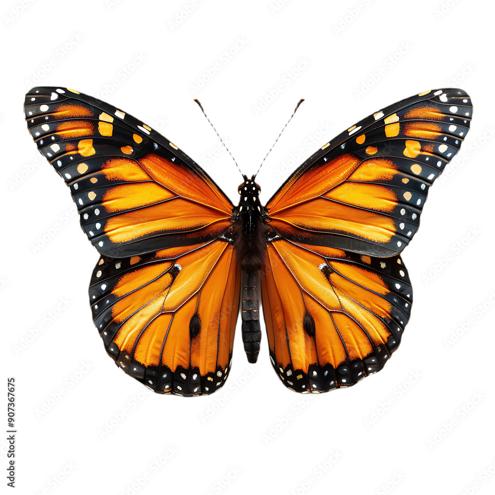Fototapeta premium Colorful butterfly on transparent background, cutout, png