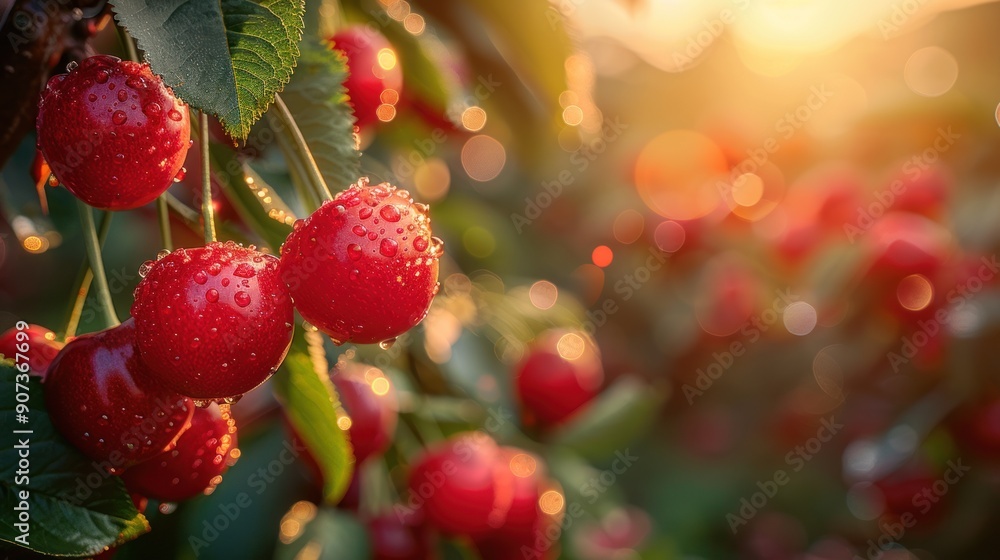 Ripe Cherries in the Sunlight Ripe Cherries in the Sunlight