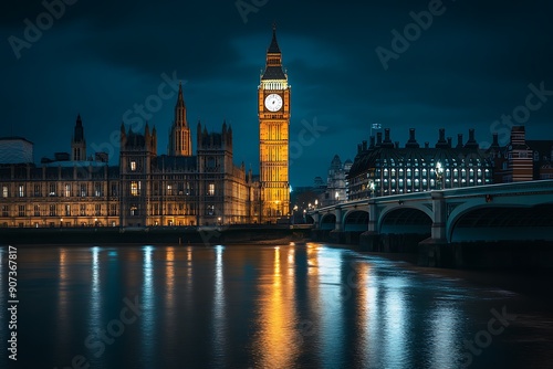 The Westminster Palace and the Big Ben clocktower