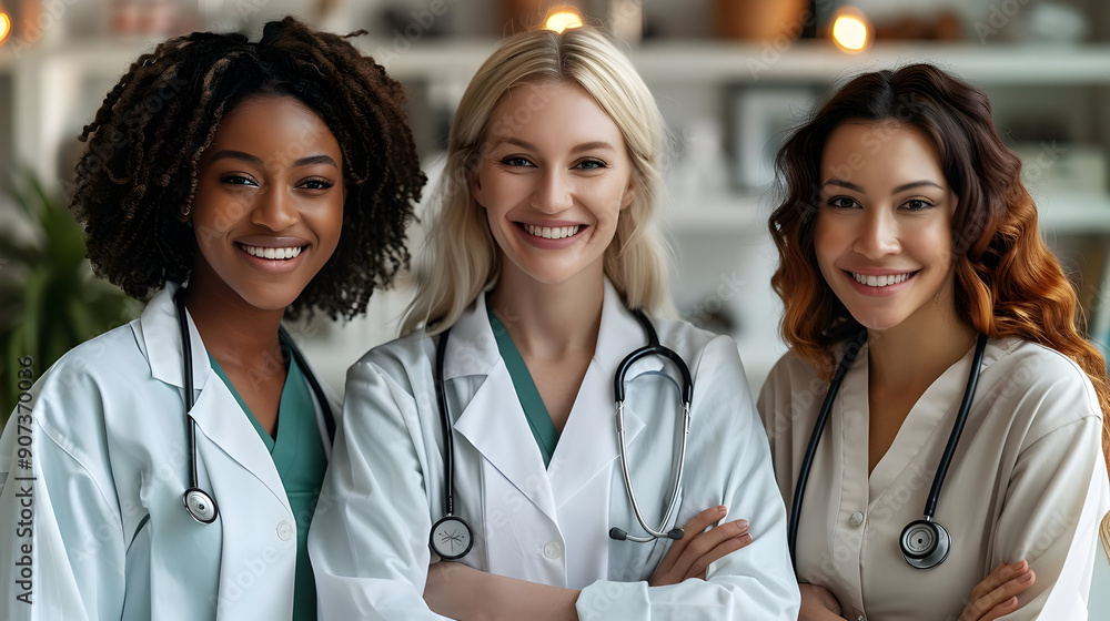 Diverse Doctors Smiling, Healthcare Professionals Diverse Doctors Smiling, Healthcare Professionals