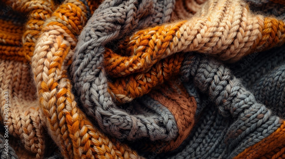 High-resolution image of warm knitted leg warmers, rich textures and cozy feel, isolated on a neutral background with room for copy text or branding High-resolution image of warm knitted leg warmers, rich textures and cozy feel, isolated on a neutral background with room for copy text or branding