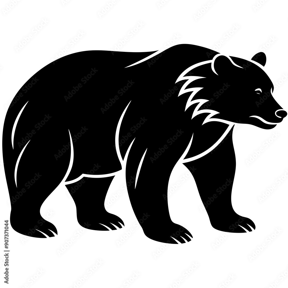 silhouette of bear, bear vector illustration, pet vector art, bears silhouette, animal vector icon, eps, bear head silhouette of bear, bear vector illustration, pet vector art, bears silhouette, animal vector icon, eps, bear head